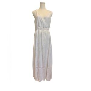 Rachel Ashwell Maxi Dress White 100% Linen Size Medium